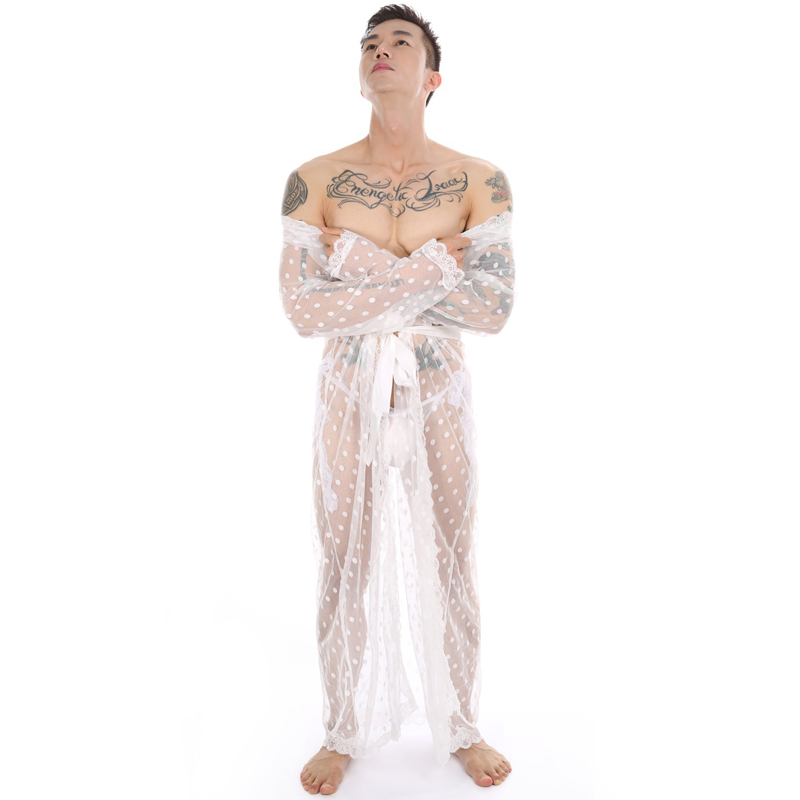 High Quality Men's Night Robe Lace Gown
