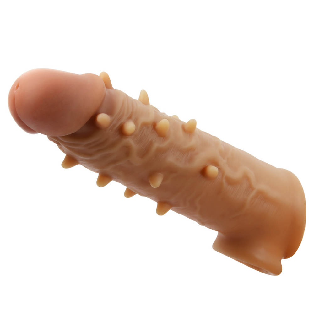 (image for) Prettylove Liquid Silicone Studded Realistic Penis Sleeve