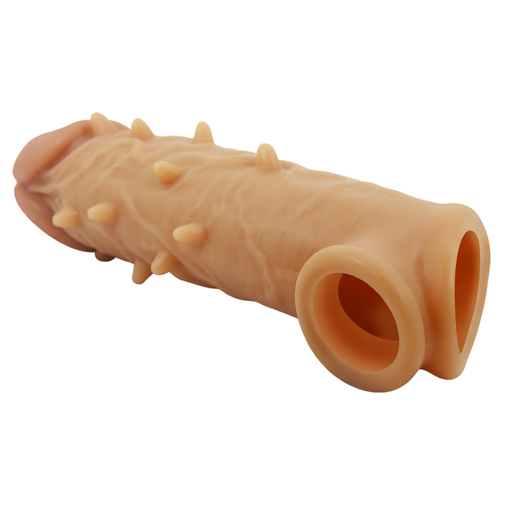 (image for) Prettylove Liquid Silicone Studded Realistic Penis Sleeve