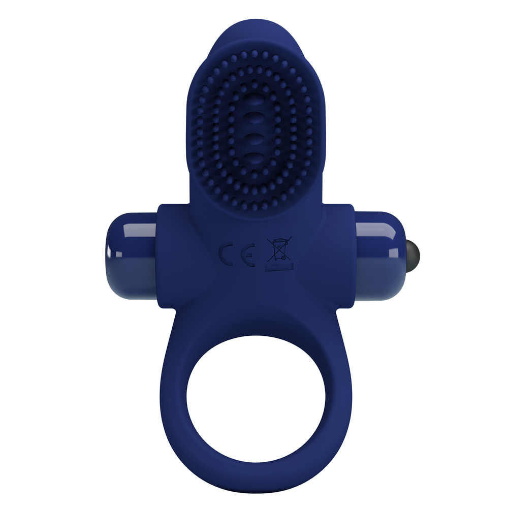 (image for) Prettylove Dark Blue Brush Vibrating Cock Ring