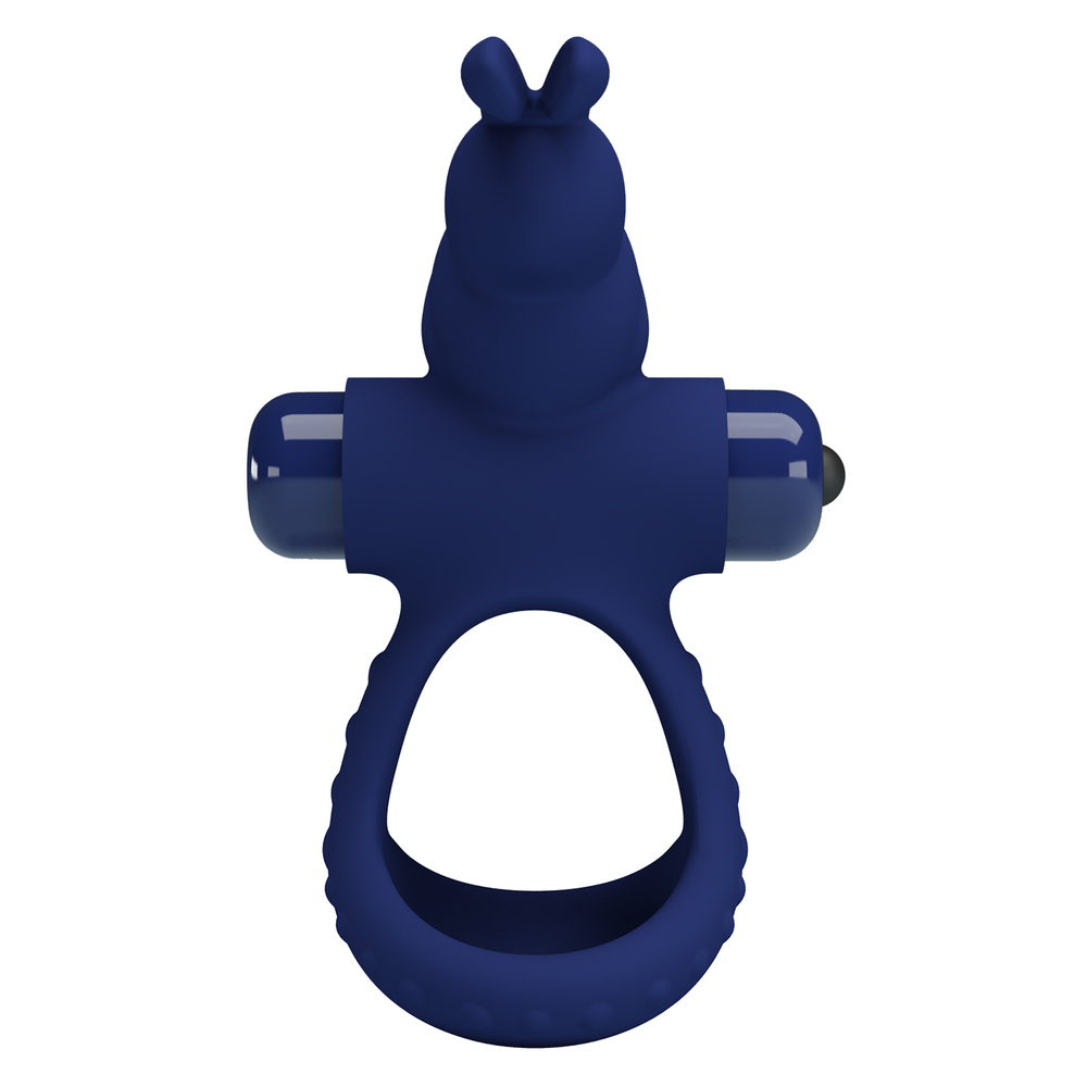 Prettylove Dark Blue 2in1 Vibrating Rabbit Cock Ring