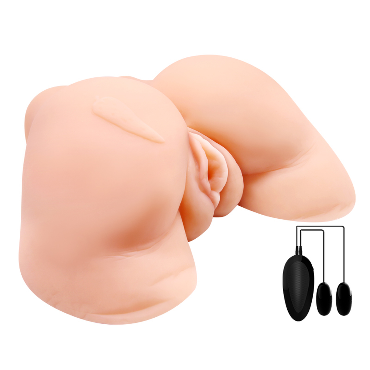 Vagina & Anal Lifelike Vibrating Fishnet Ass