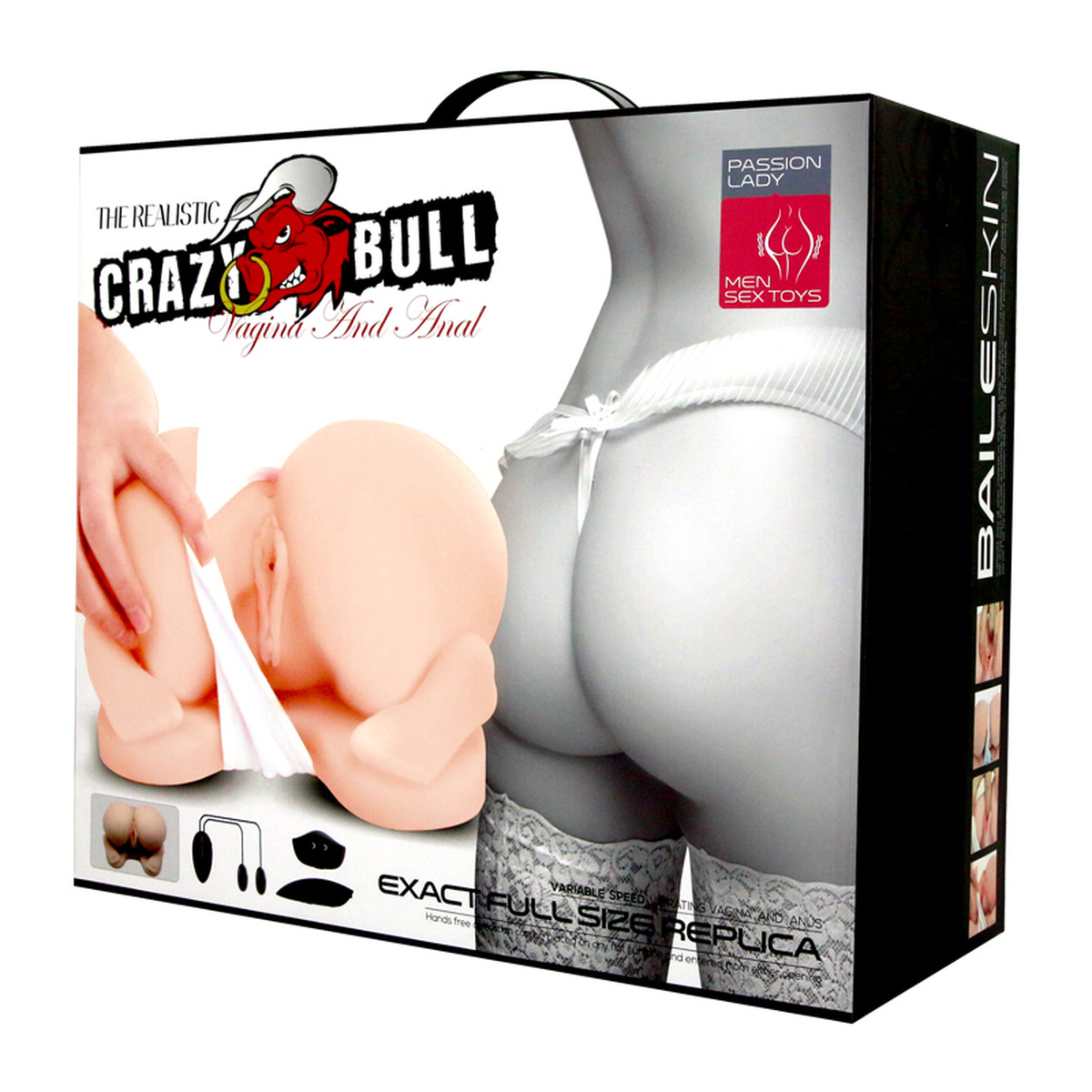 (image for) Vagina & Anal Lifelike Vibrating Ass With T Back