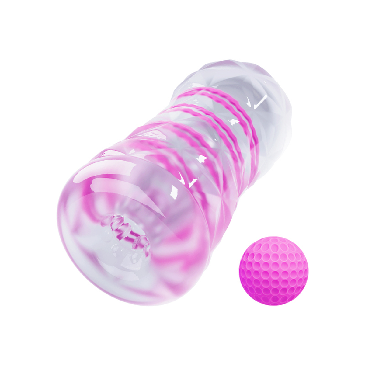 (image for) See Through Spiral Clear Masturbation Cup With Ball