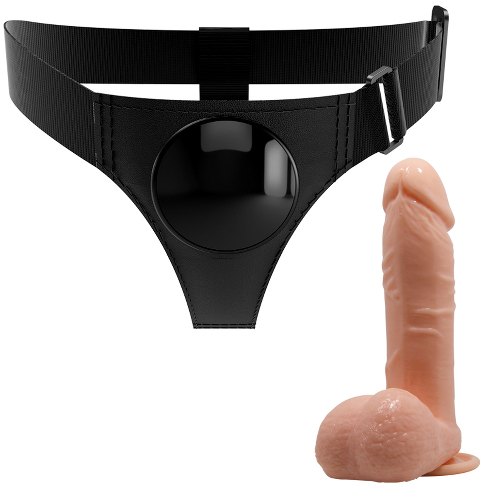 (image for) 7.4" Dildo Universal Strap On Harness