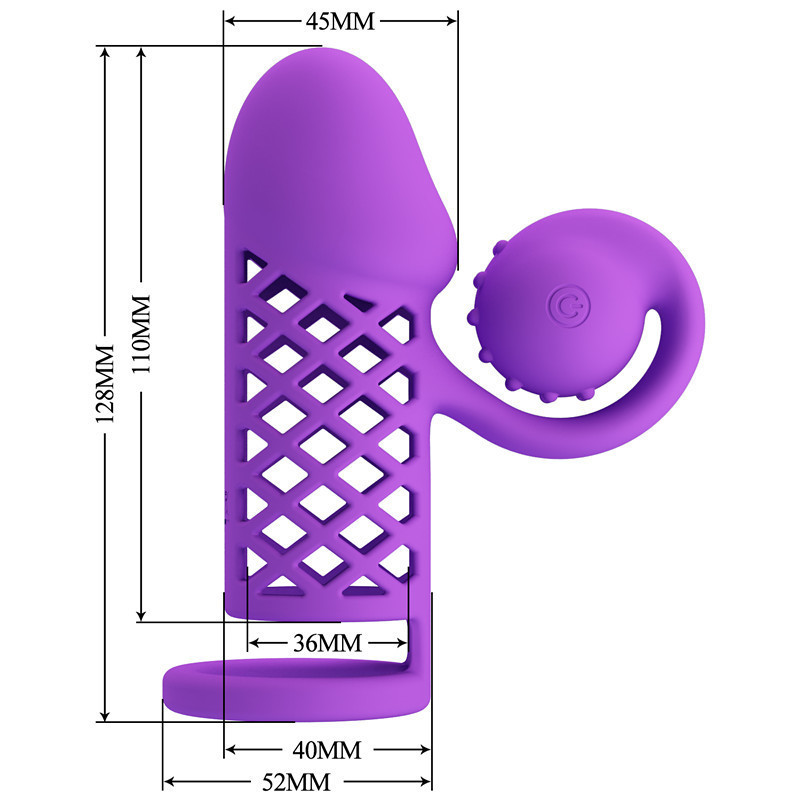 Silicone Vibrating Fishnet Clitoral Penis Sleeve