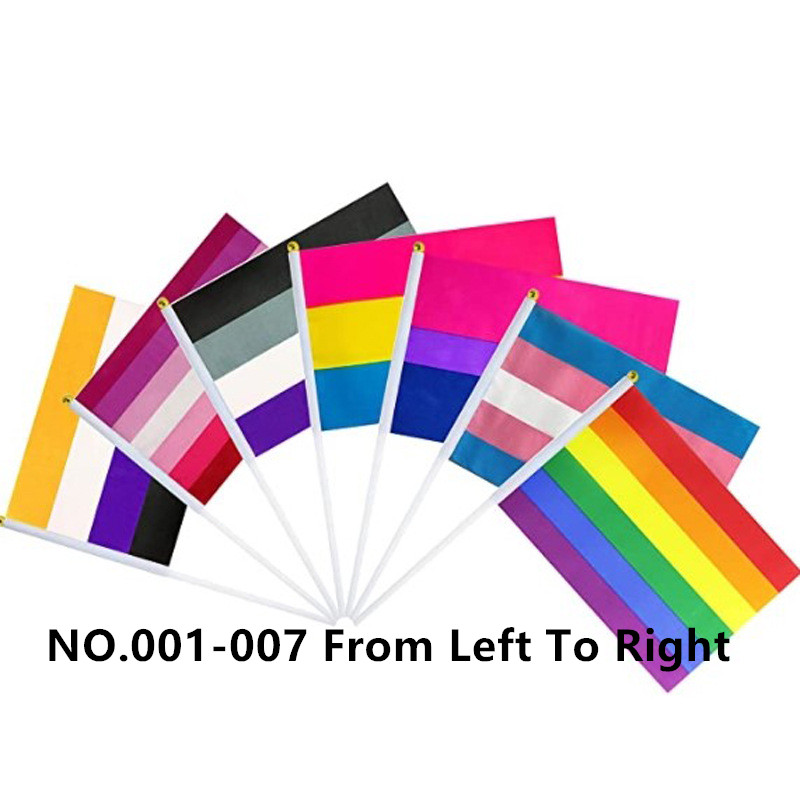D703 Gay Pride Hand Waving Flag-50pcs