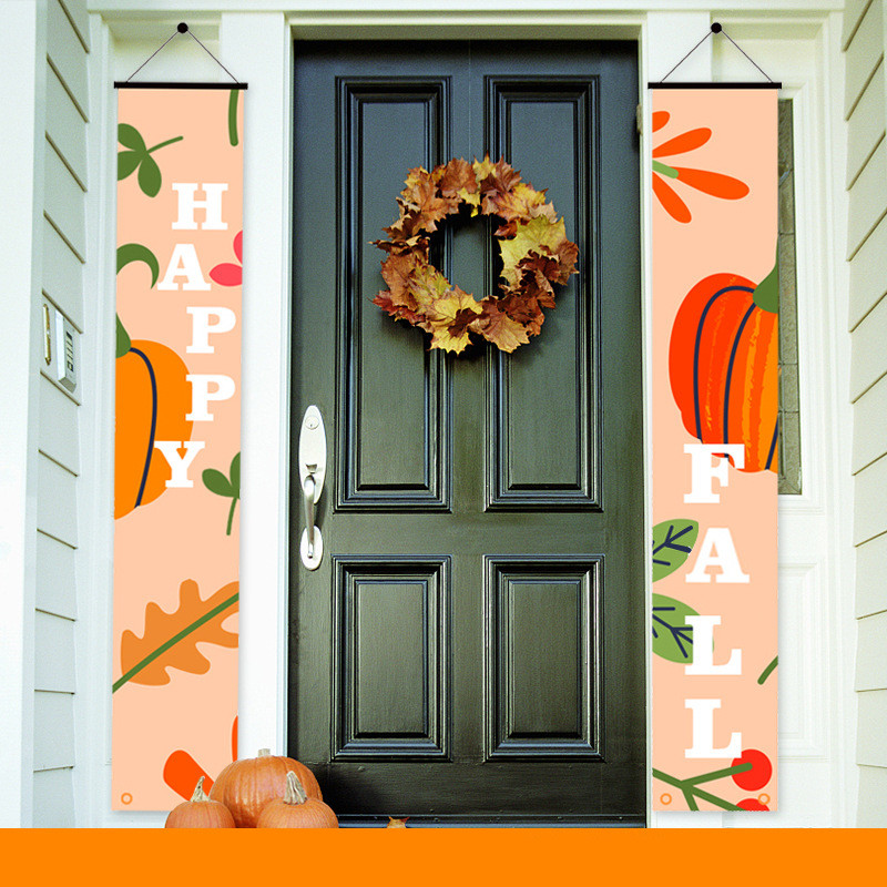 (image for) D711 Happy Fall Thanks Giving Door Banner