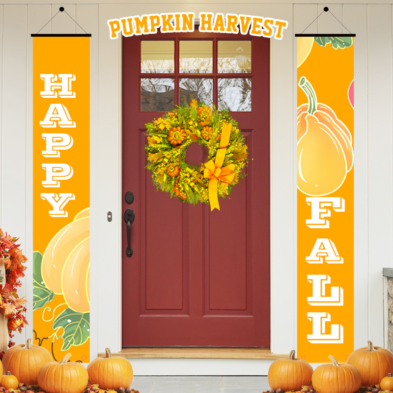 (image for) D711 Happy Fall Thanks Giving Door Banner