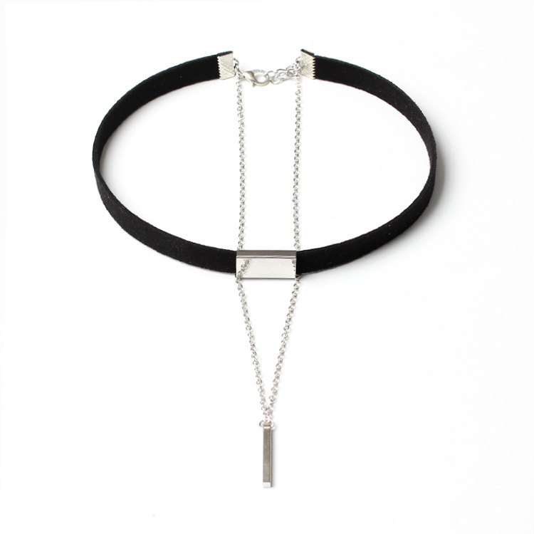(image for) Golden Chain Tassel Suede Choker