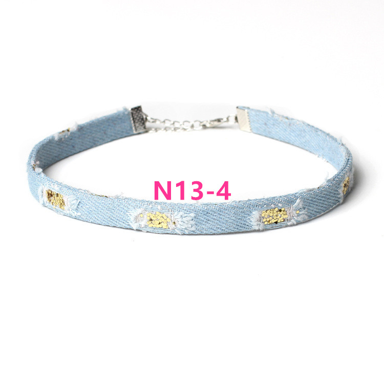 (image for) N313 Denim Collar Punk Choker Necklace