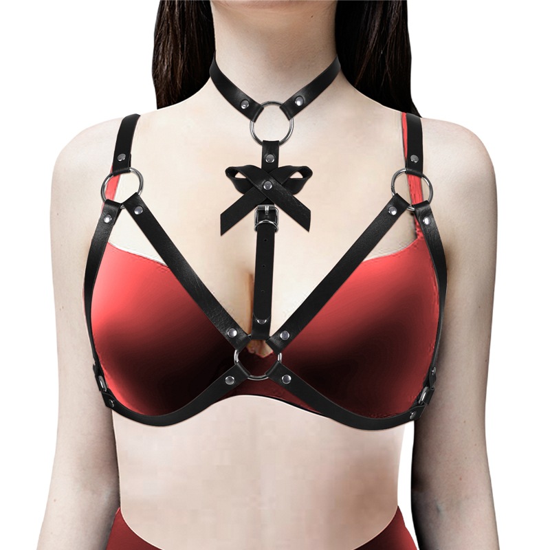 Cosdays Body Harness Bra Chain With Bowknot Collar