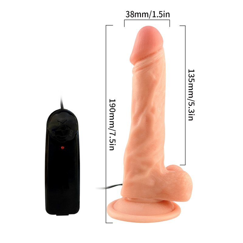 (image for) 7.5" Vibrating Realistic Dildo