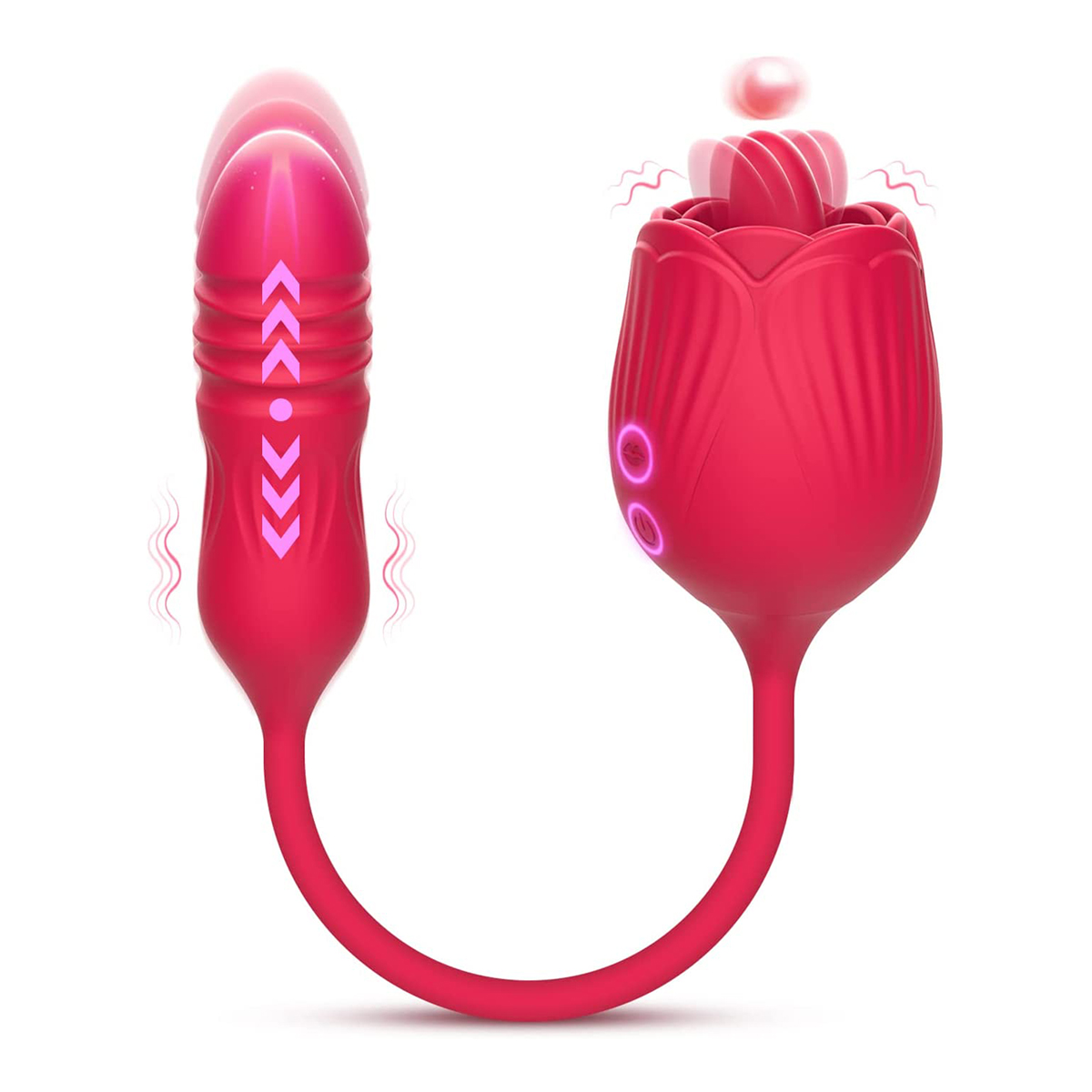 (image for) Pleasure Luxury Double-Ended Rose Vibrator