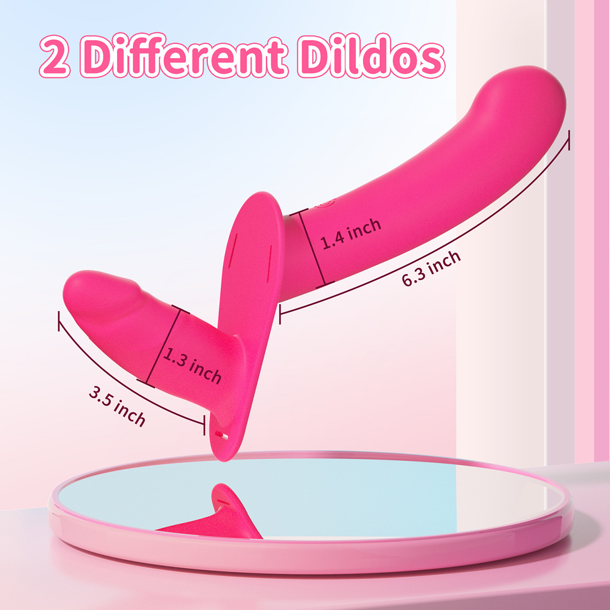 (image for) Vibrating Silicone Double End Lesbian Strap On Vibrator