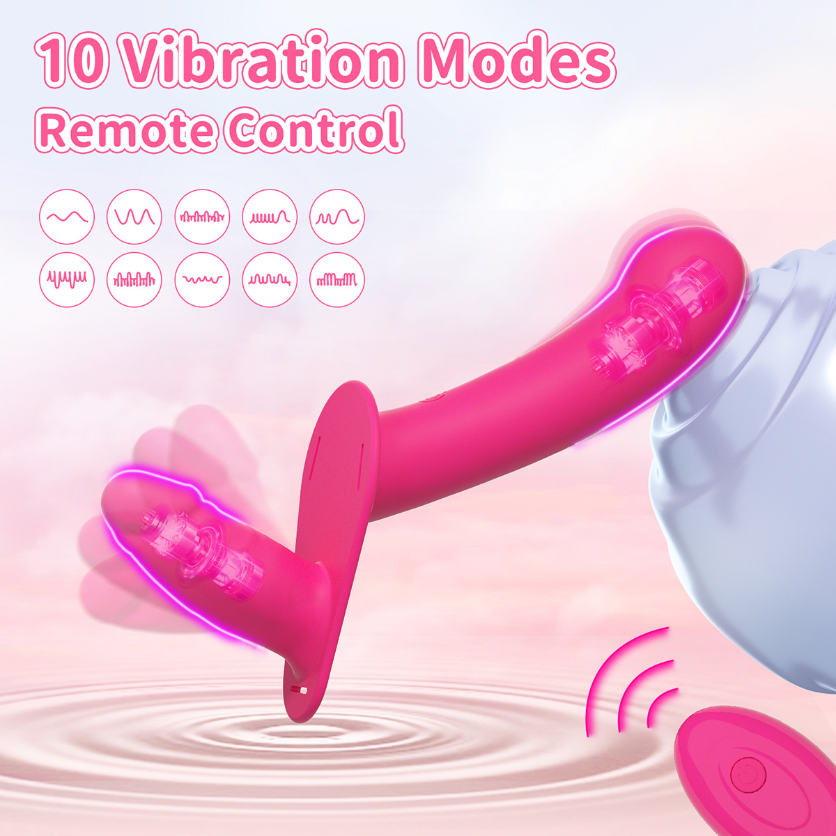 (image for) Vibrating Silicone Double End Lesbian Strap On Vibrator