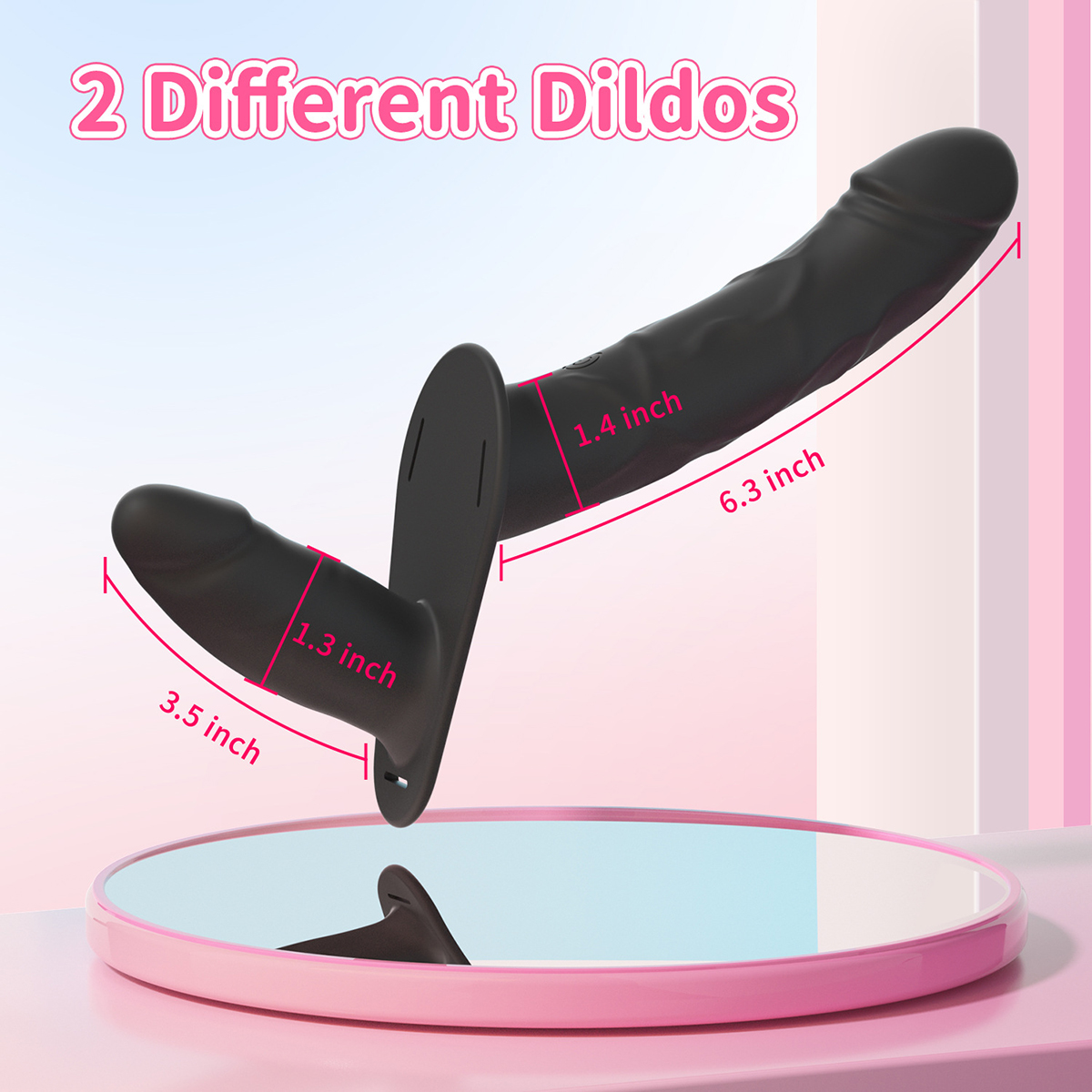 (image for) Vibrating Silicone Double End Lesbian Strap On Dildo
