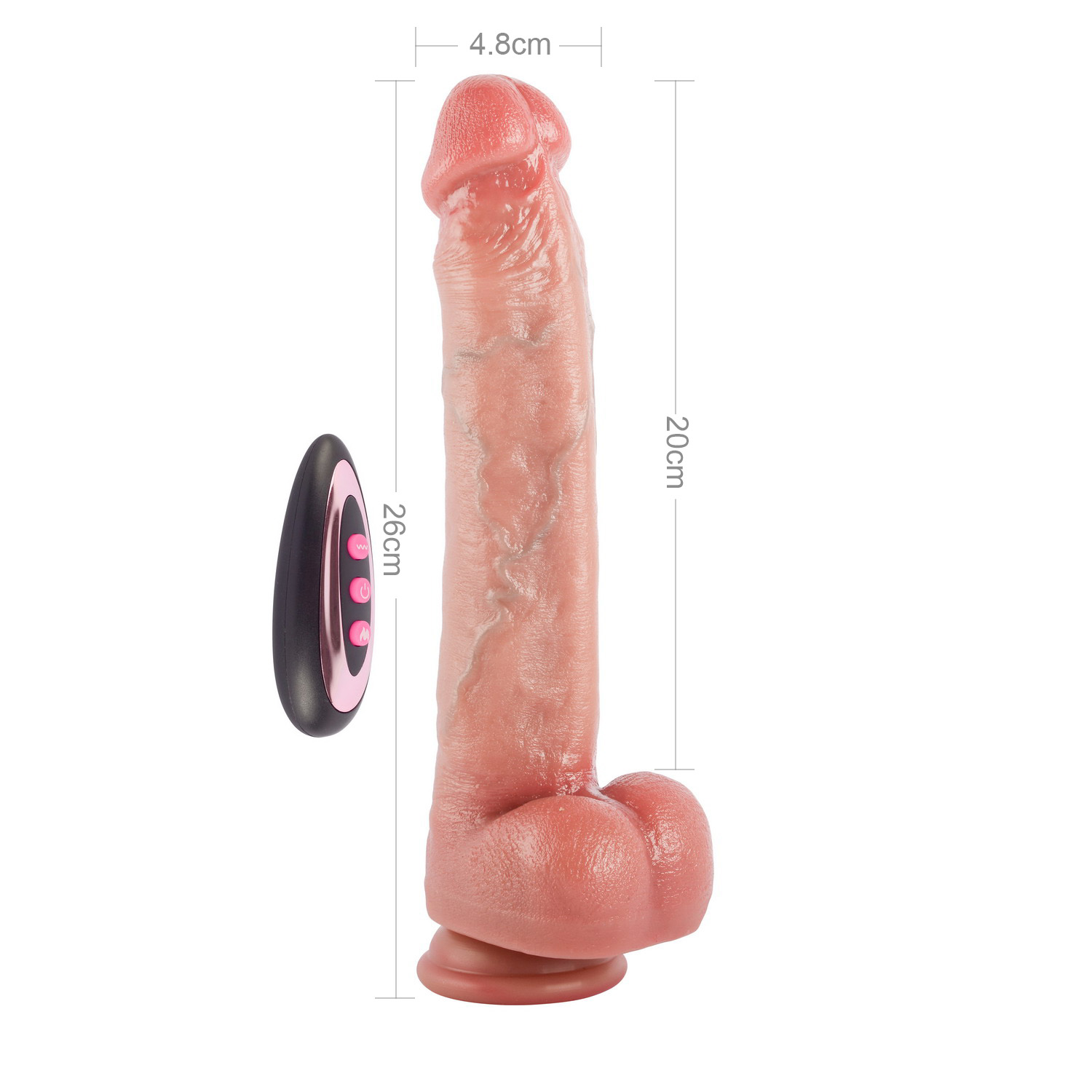 (image for) 10.2” Dual-Layered Nature-Feel Remote Control Thrusting Silicone Dildo-King Sized