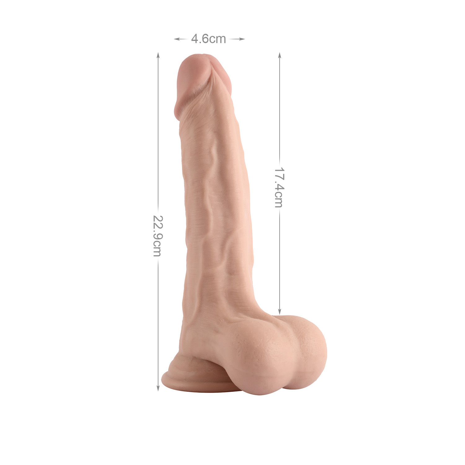 9'' Sliding Skin Dual Layer Dong- Whole testicles Balls