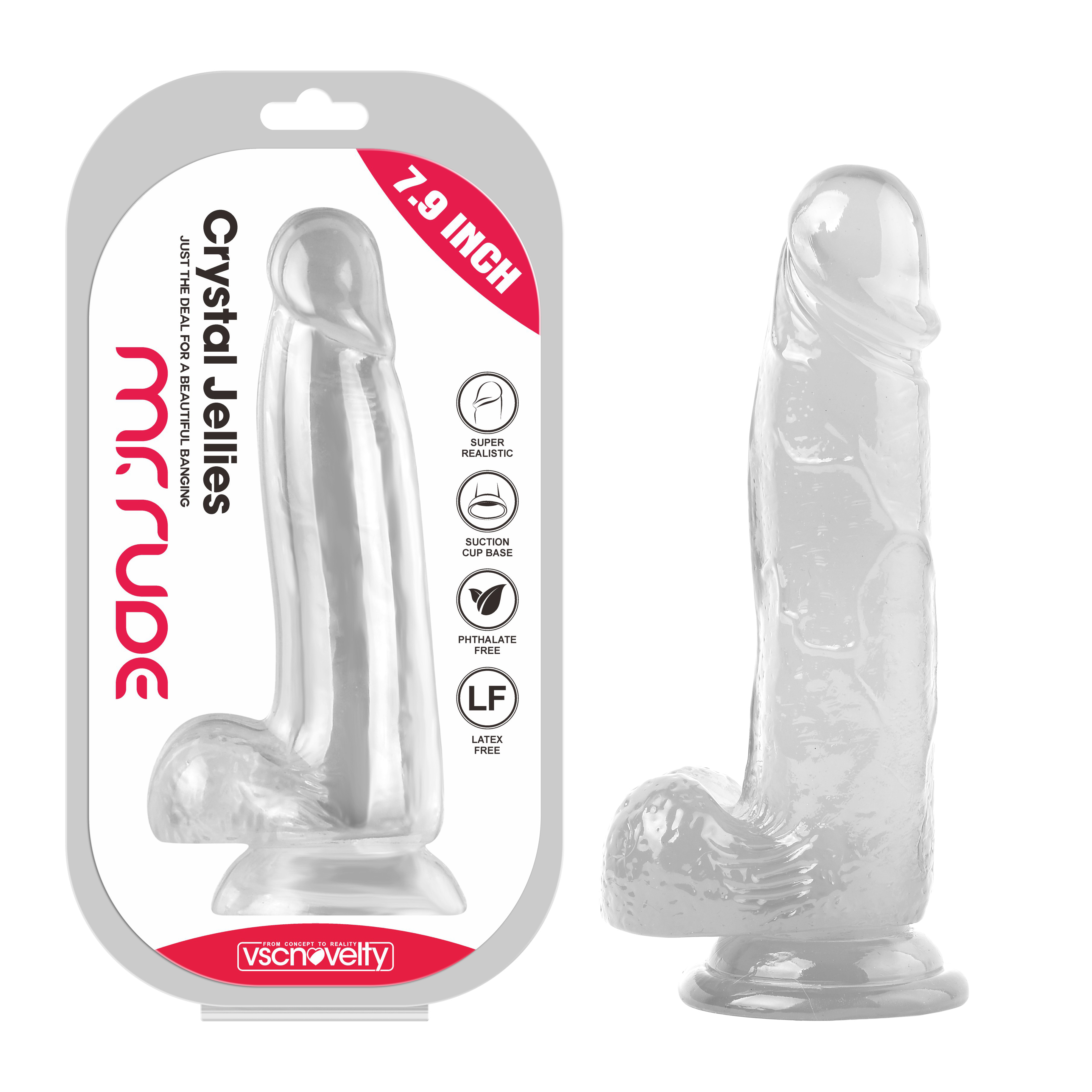 7.9 " Mr. Rude -Crystal Jellies Realistic Dildo