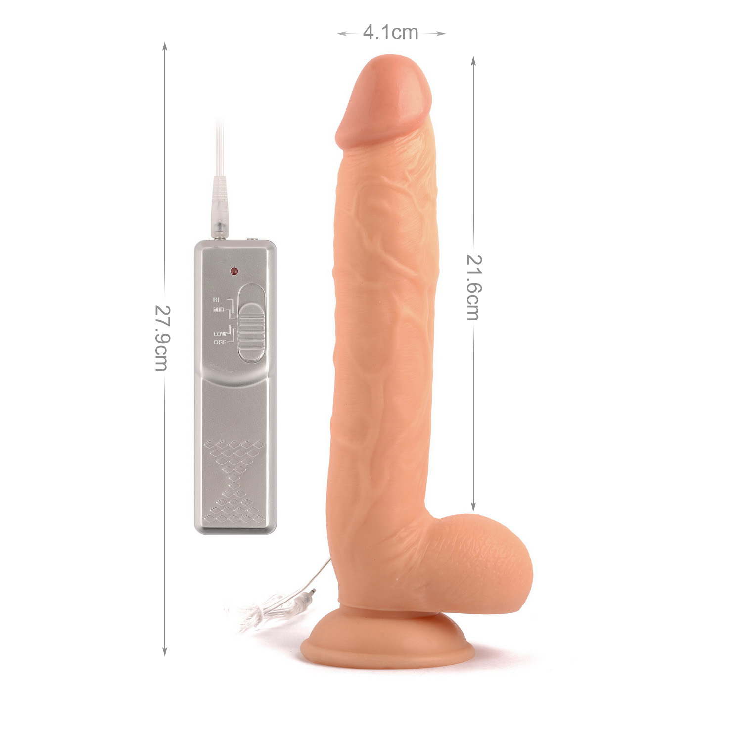 (image for) 11" Mr. Rude Buzzer Vibrating Realistic Dildo