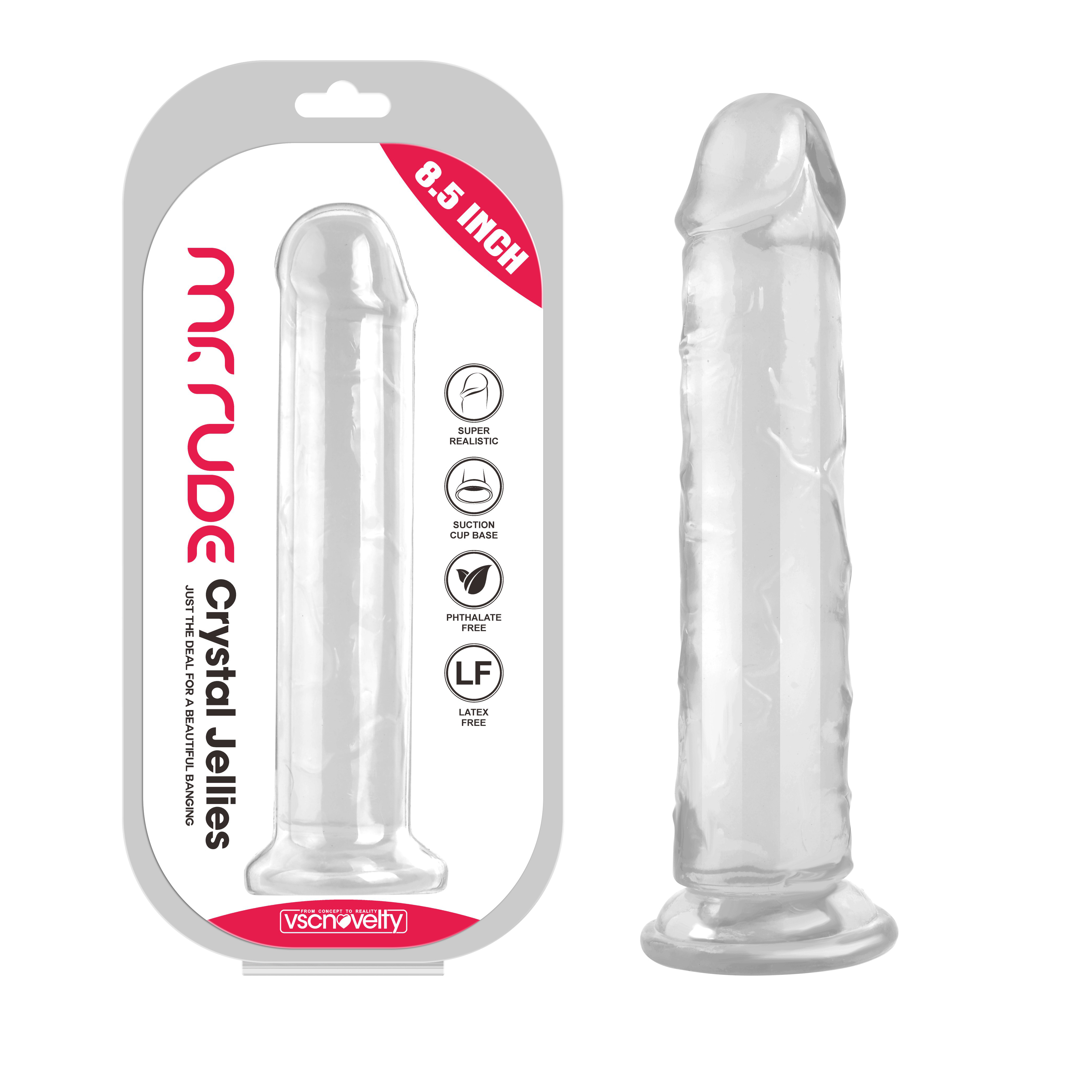 (image for) 8.5 " Mr. Rude -Crystal Jellies Realistic Dildo
