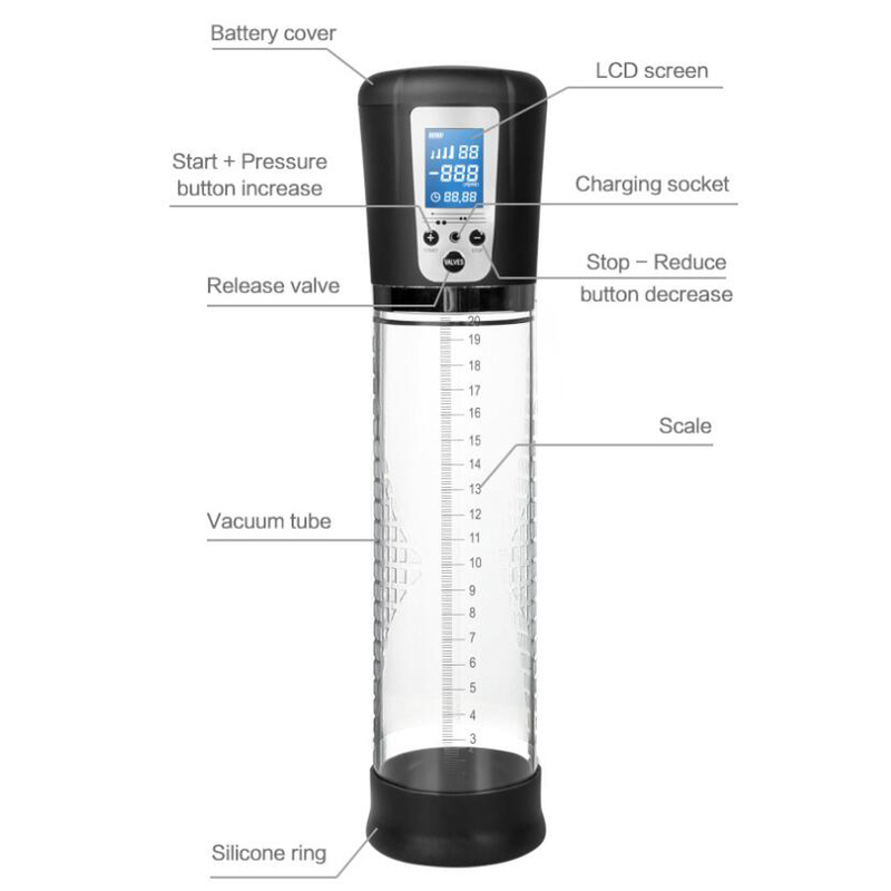 (image for) LCD Display Automatic Penis Pump