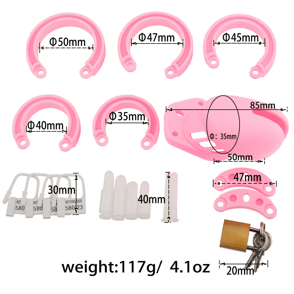(image for) Silicone CB6000s Chastity Devices In Clear/Black/Blue/Pink