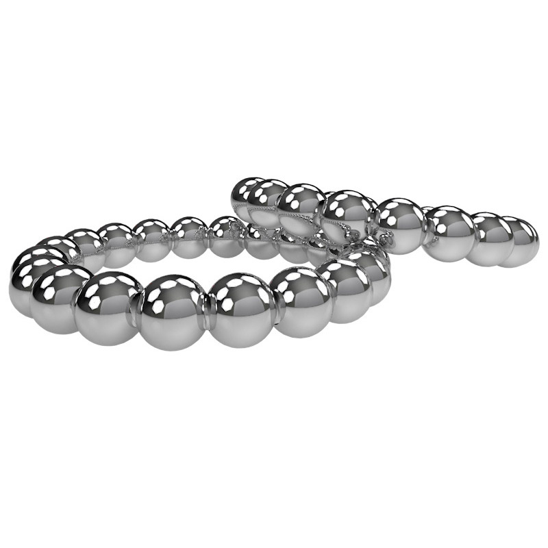 (image for) Meridian Stainless Steel Beaded Cock Rings
