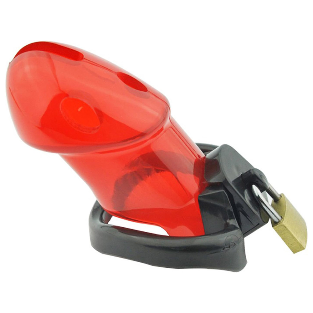 Rikers Locking Chastity Device - Red