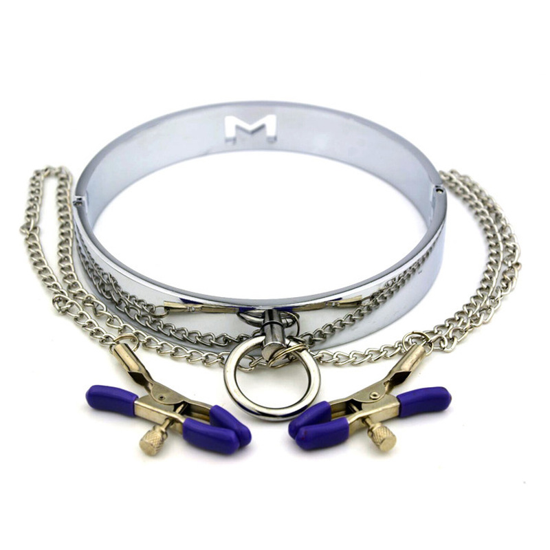 (image for) Chrome M Hole Collar with Nipple Clamps