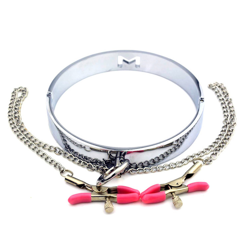 (image for) Chrome M Hole Collar with Nipple Clamps