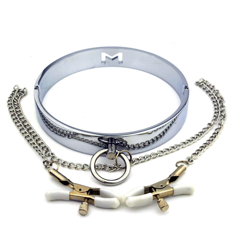(image for) Chrome M Hole Collar with Nipple Clamps