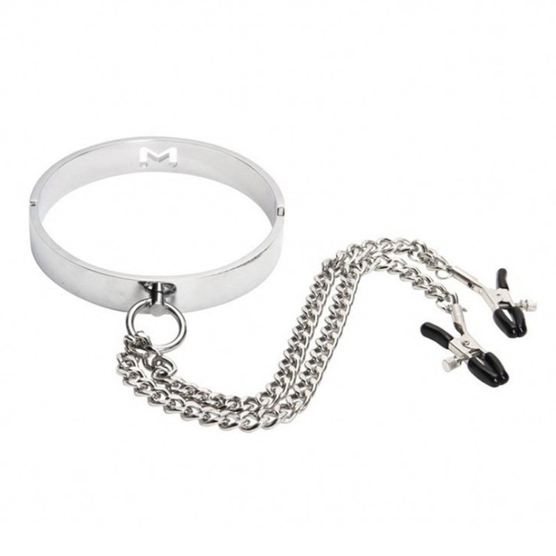 (image for) Chrome M Hole Collar with Nipple Clamps