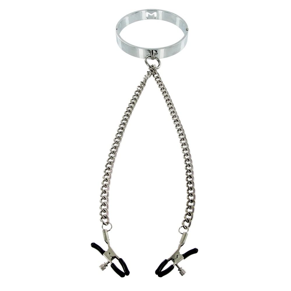 (image for) Chrome M Hole Collar with Nipple Clamps
