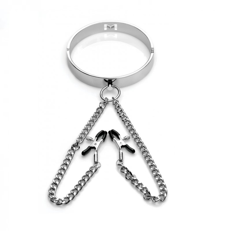 (image for) Chrome M Hole Collar with Nipple Clamps