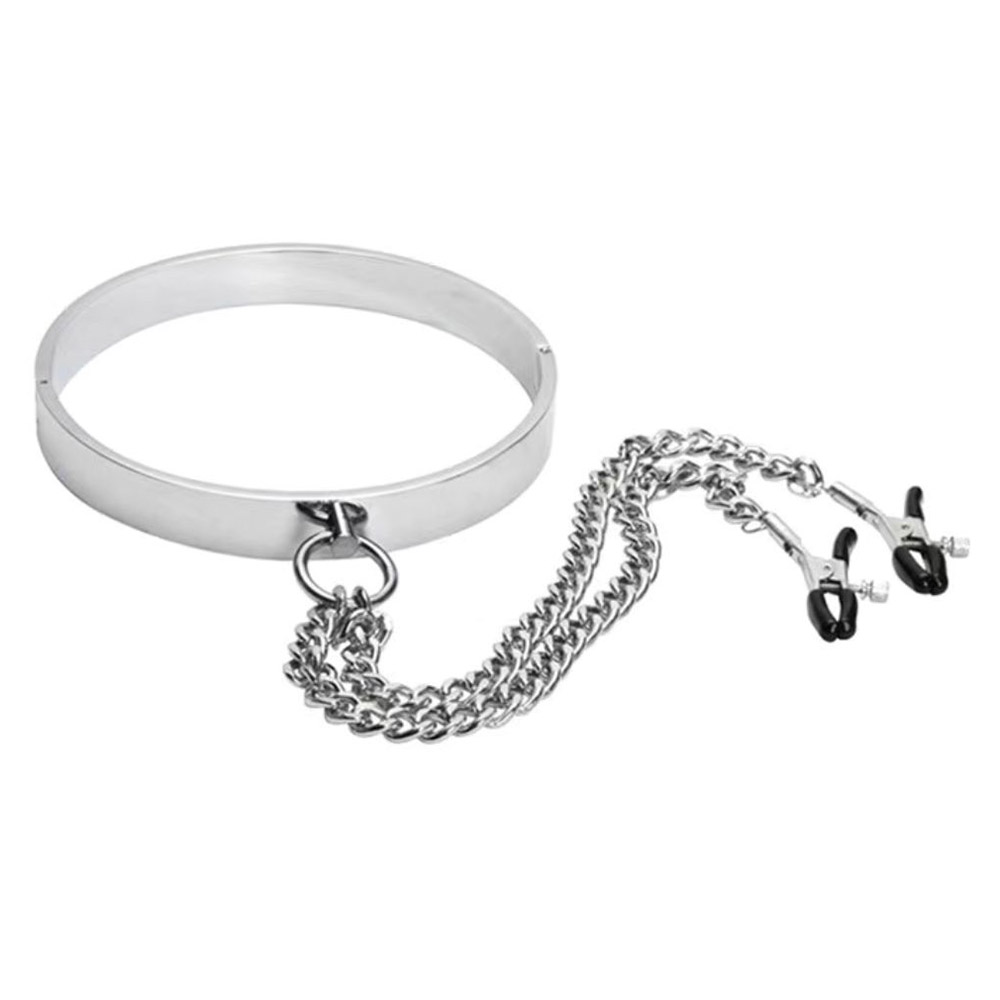 (image for) Chrome Collar with Nipple Clamps
