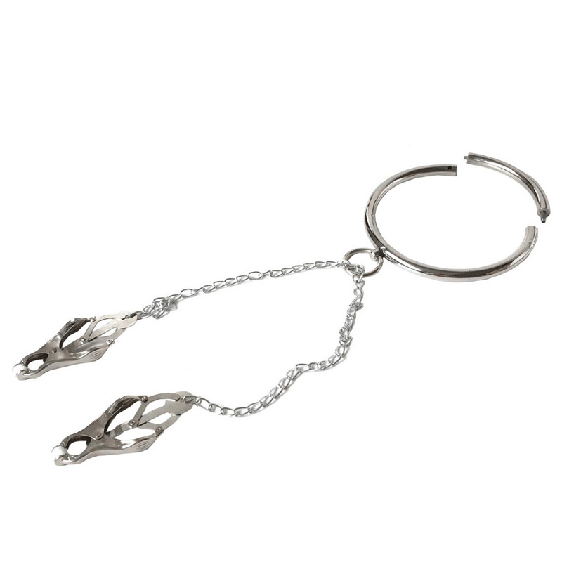 (image for) Neck Slave Collar Restraint With Japanese Clover Clamps