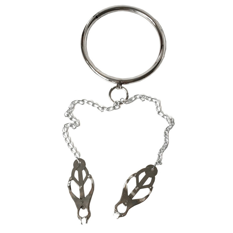 (image for) Neck Slave Collar Restraint With Japanese Clover Clamps