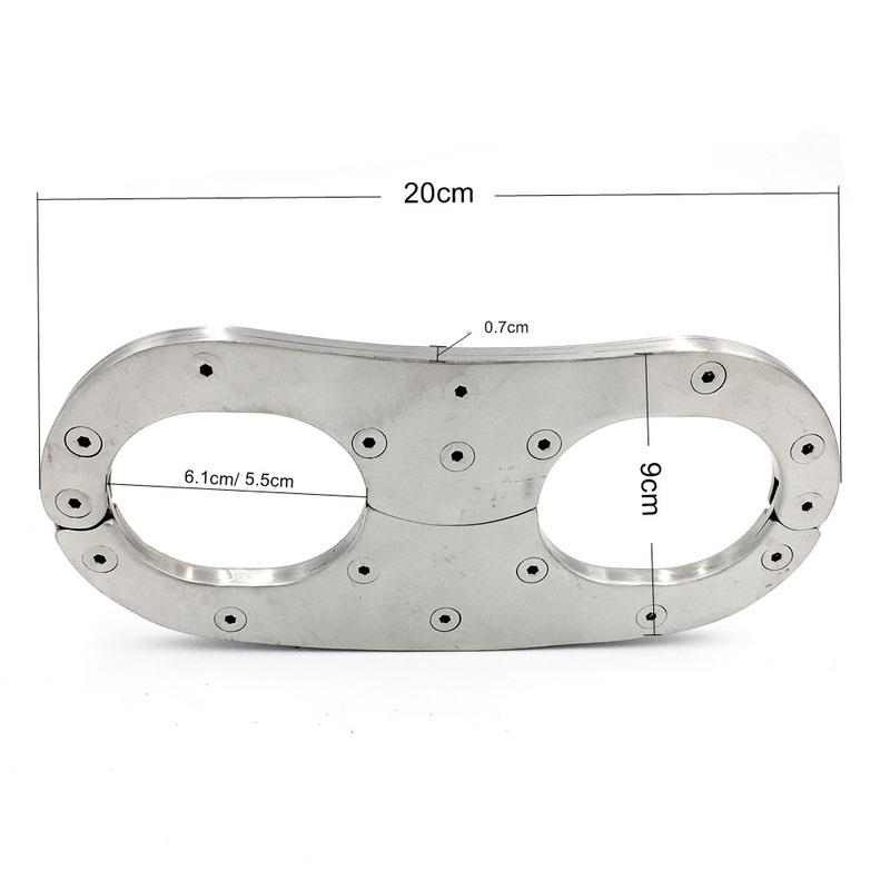 (image for) Unisex Stainless Steel Wrist Restraints with Padlock
