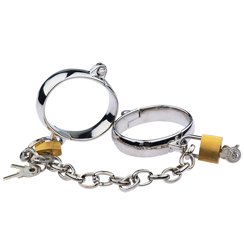 (image for) Unisex Luxury Dungeon Irons Cuffs With Chain