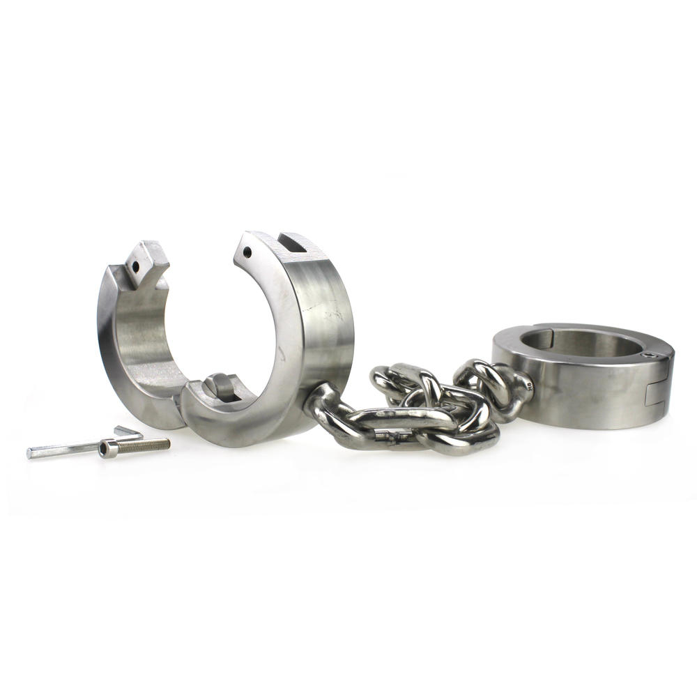 (image for) Super Heavy Bondage Ankle Cuffs With Chain - 4 KG