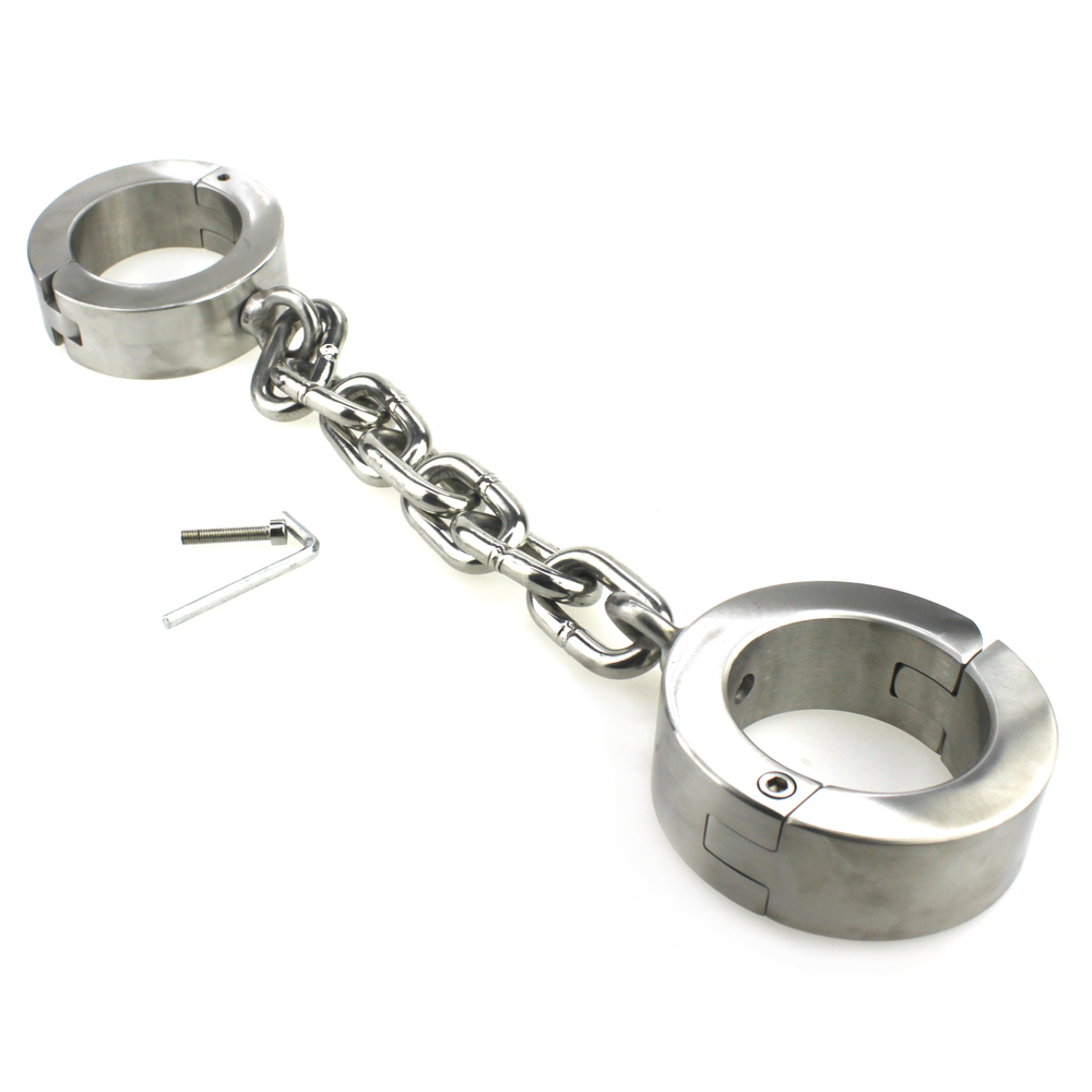 (image for) Super Heavy Bondage Ankle Cuffs With Chain - 4 KG