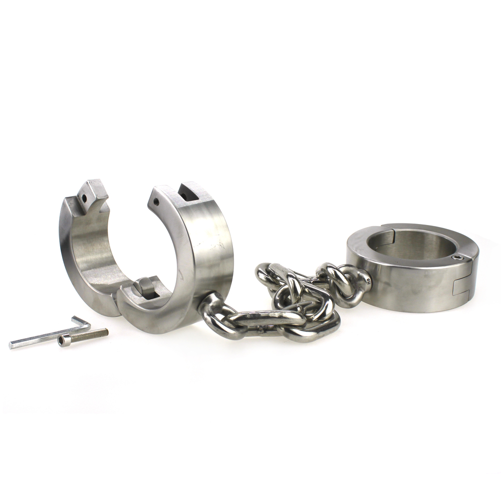 (image for) Super Heavy Bondage Ankle Cuffs With Chain - 4 KG