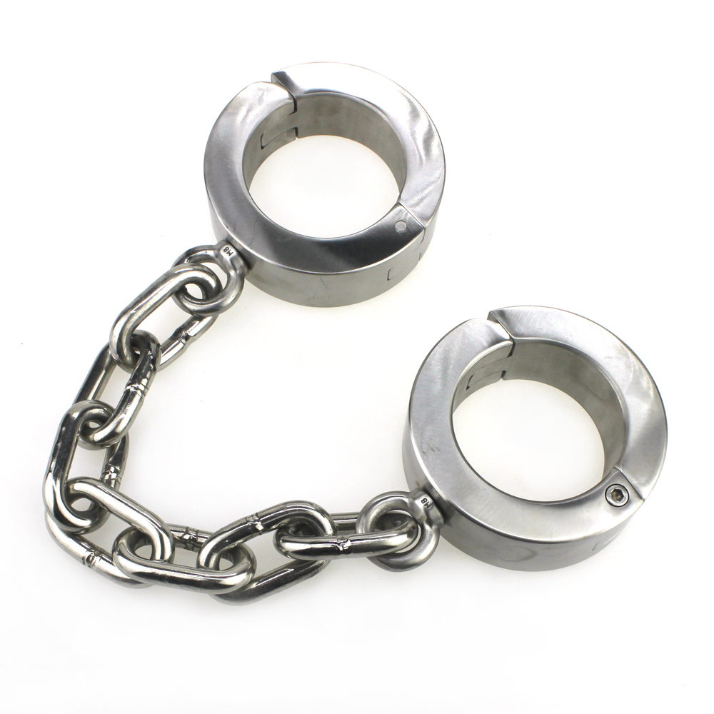 (image for) Super Heavy Bondage Ankle Cuffs With Chain - 4 KG