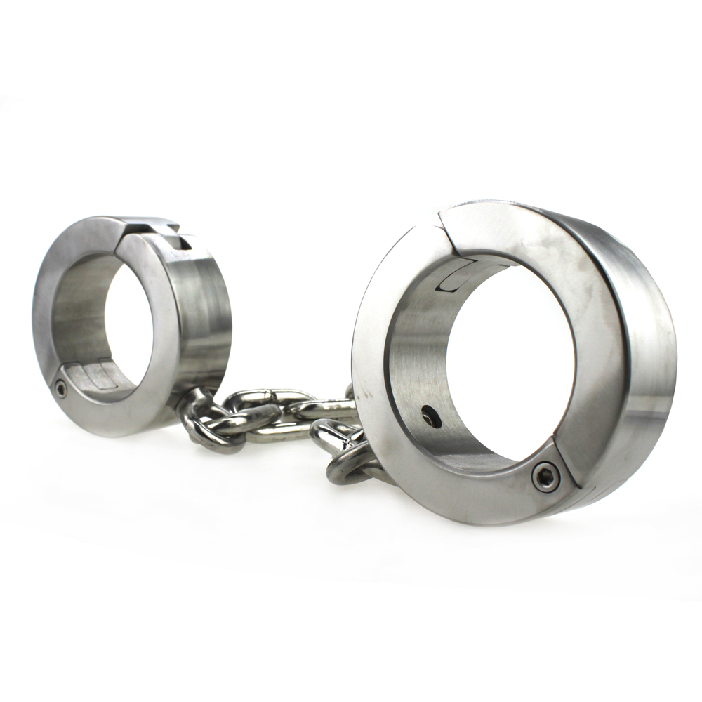 (image for) Super Heavy Bondage Ankle Cuffs With Chain - 4 KG