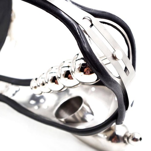 (image for) Male Chastity Urethral Tube Cock Cage Belt With Anal Plug