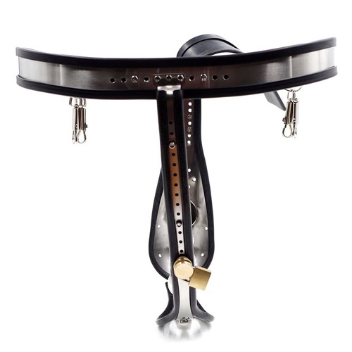 (image for) Male Chastity Urethral Tube Cock Cage Belt With Anal Plug