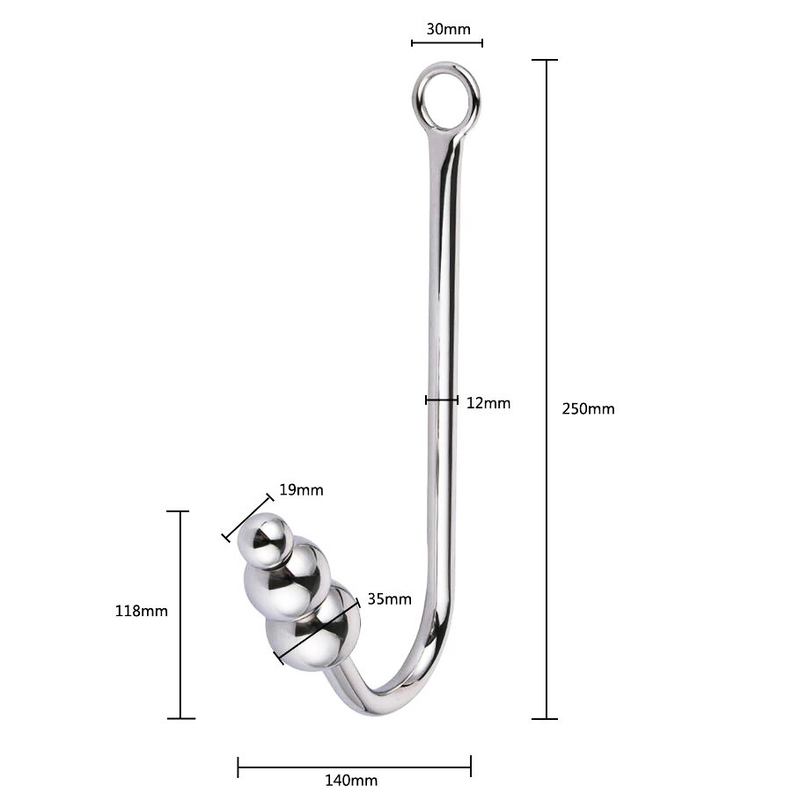 (image for) Three Ball Steel Anal Hook