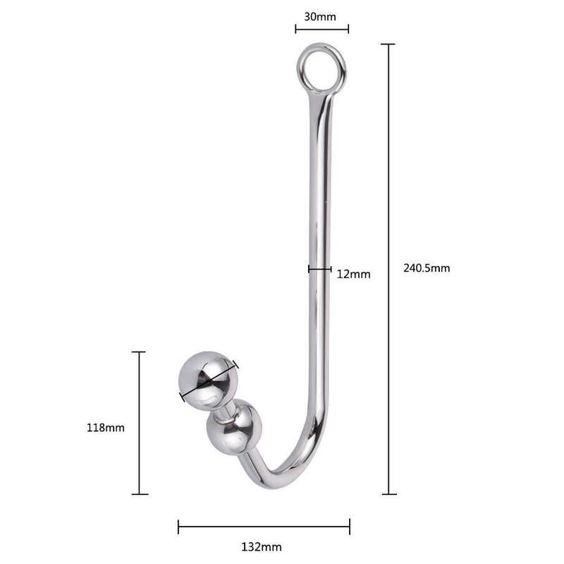 (image for) Double Ball Steel Anal Hook